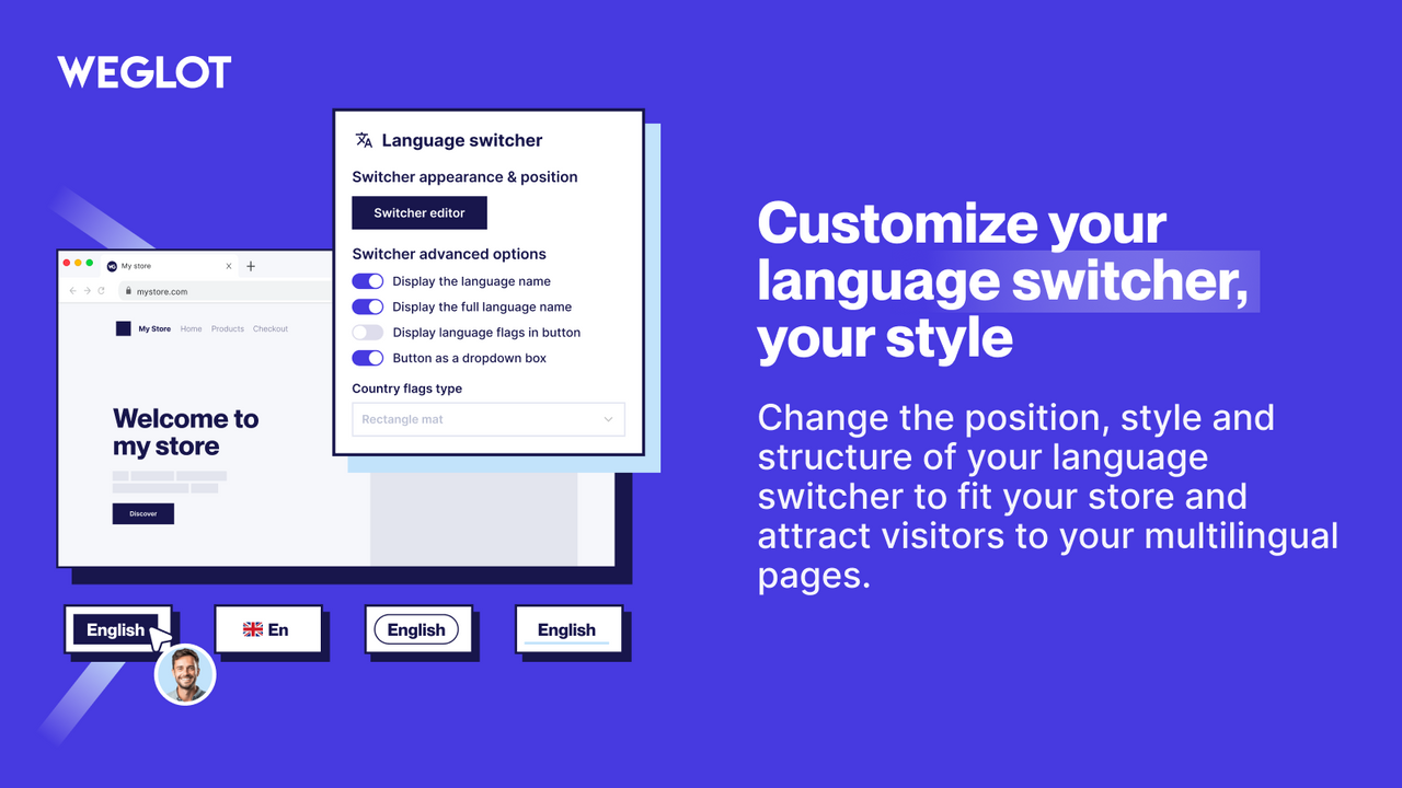 Customize your language switcher to fit your store design