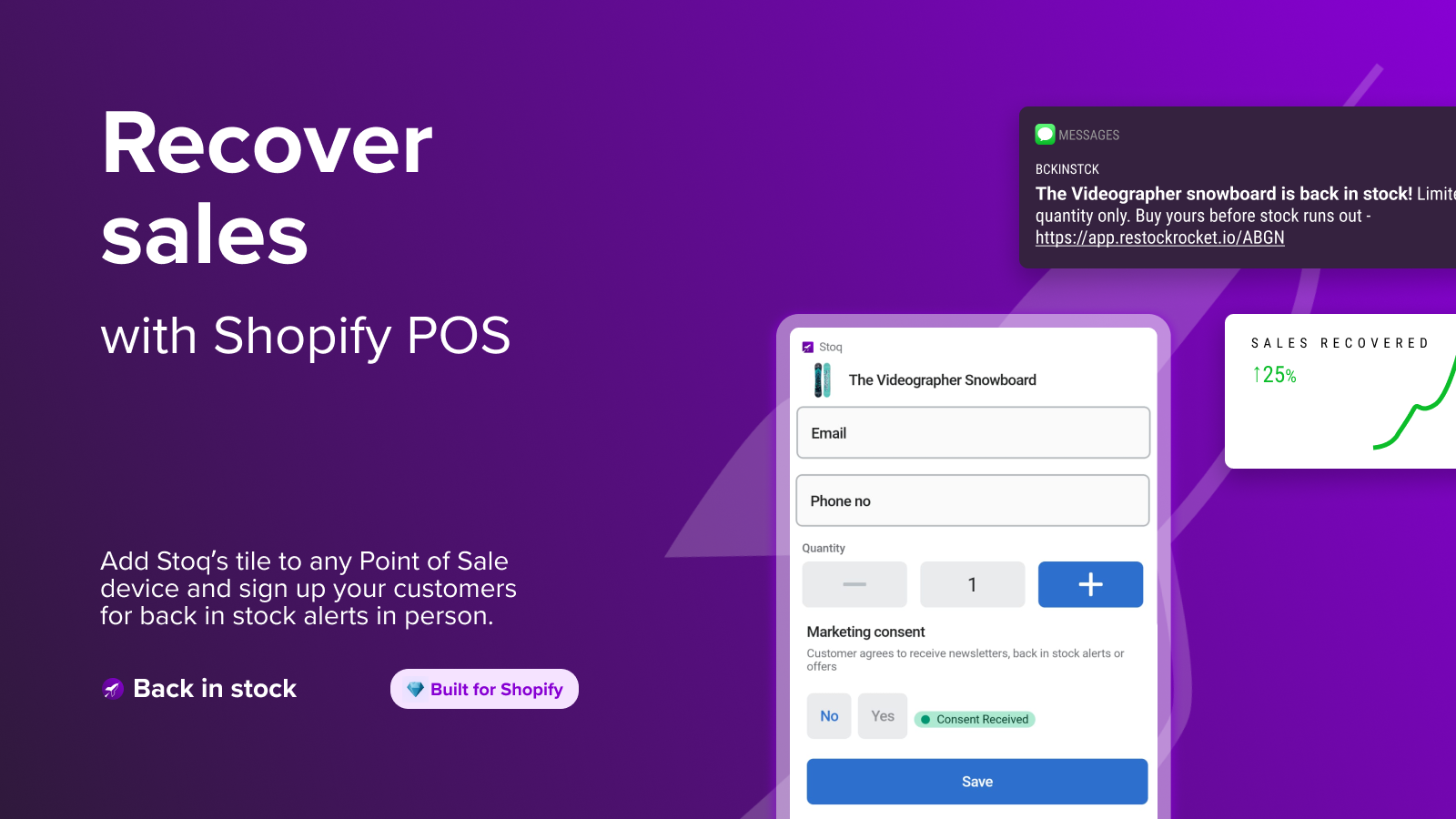 Sign up customers for back in stock alerts with POS widget