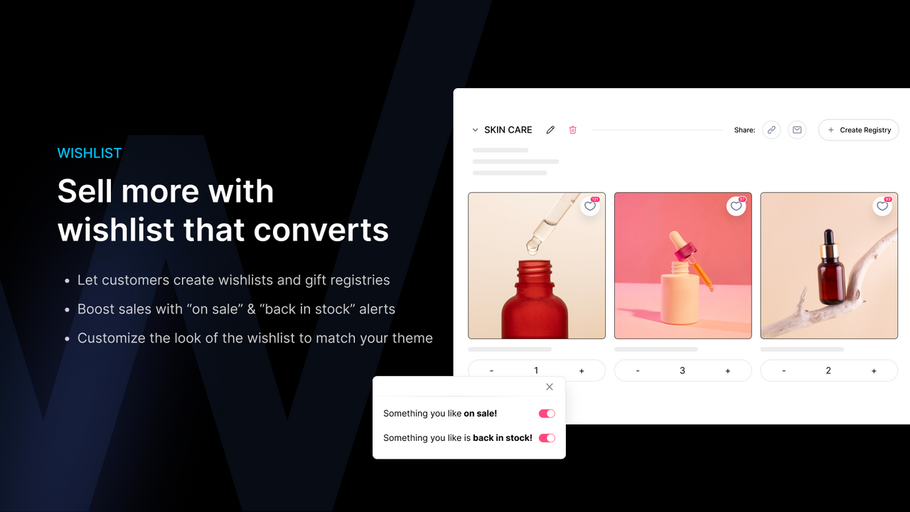 Shopify Wishlist app from Growave with back-in-stock emails