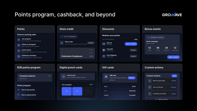 Loyalty and rewards app for Shopify (points program)