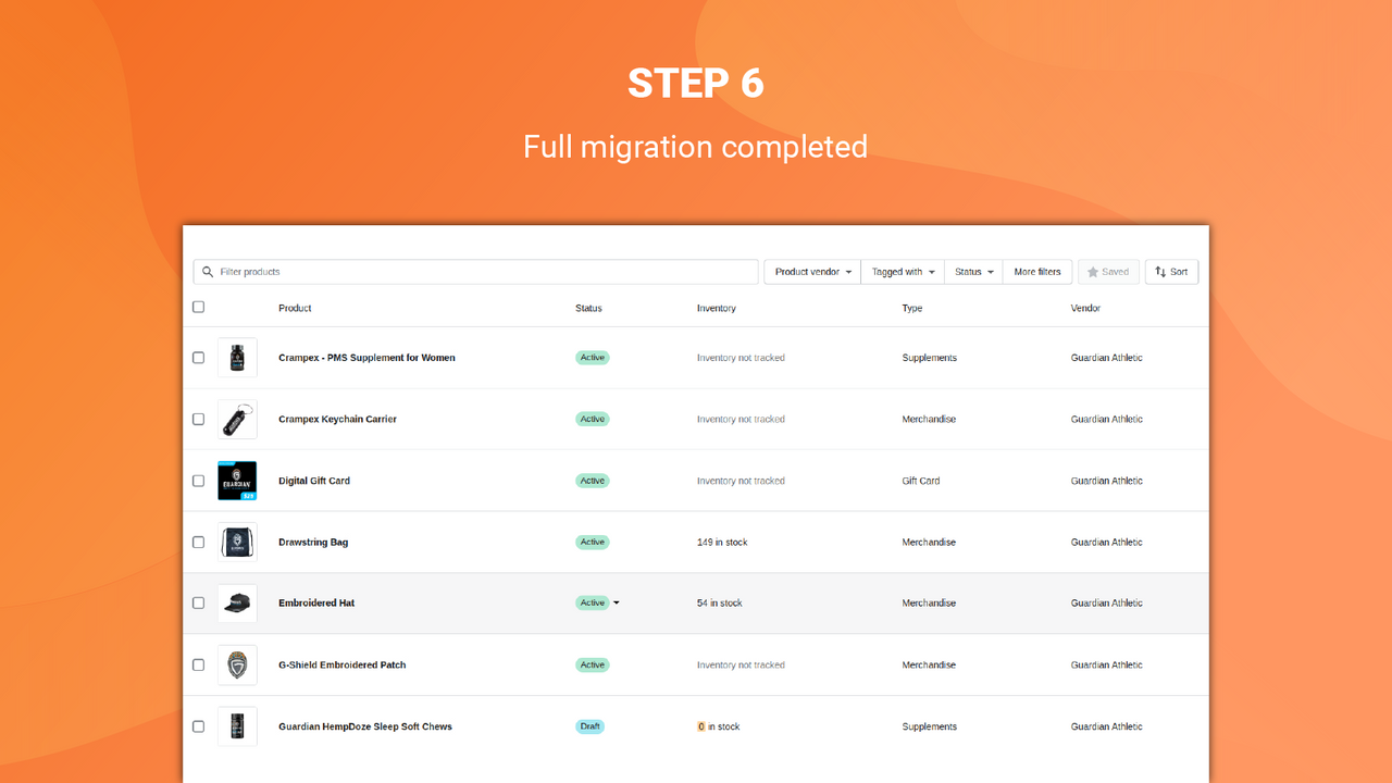 litextension full Shopify migration completed, import products