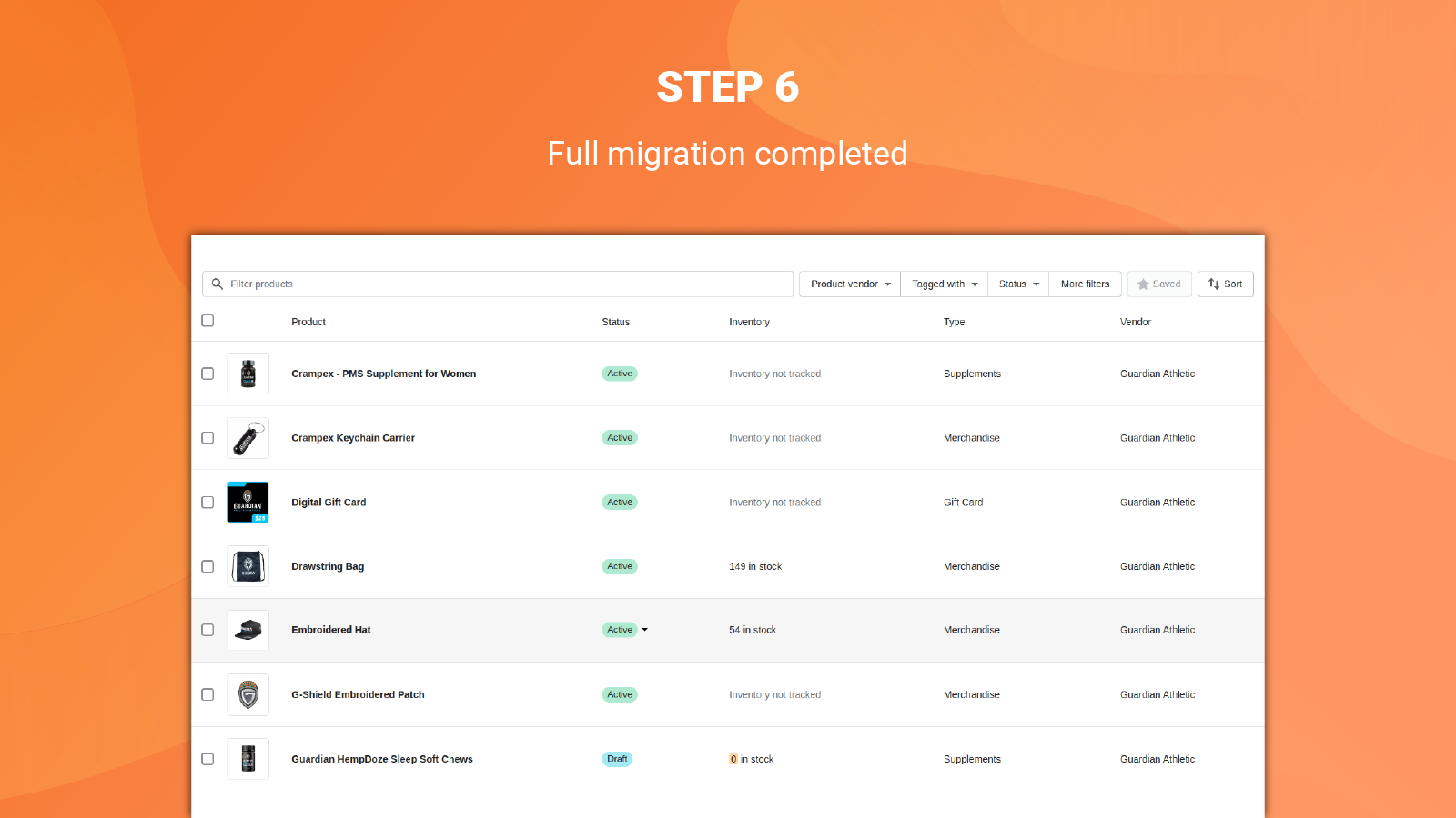 litextension full Shopify migration completed, import products