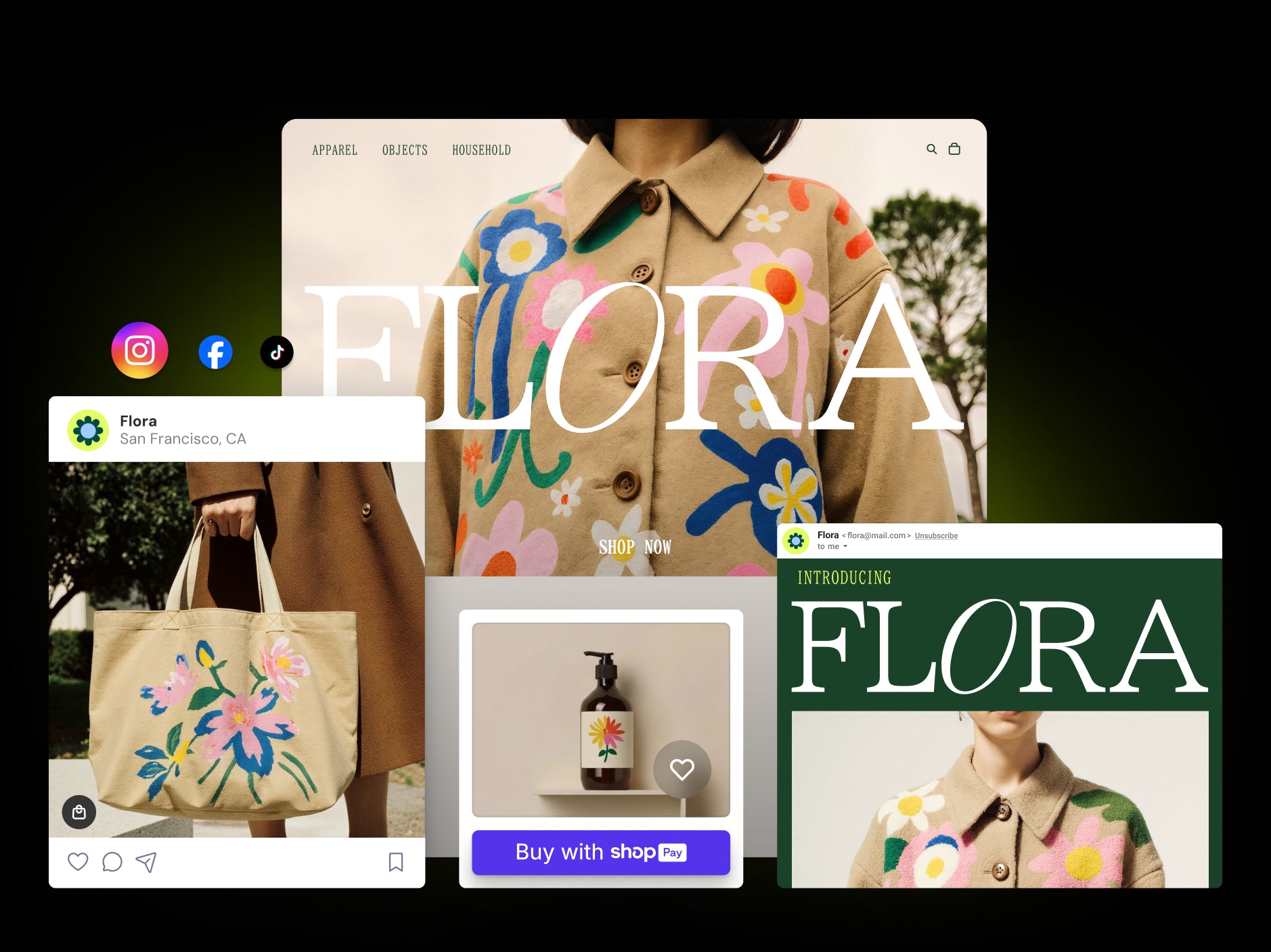 Persona marketinškog stručnjaka alata Sidekick izrađuje sadržaj za društvene mreže i marketing za trgovinu FLORA na temelju korisnikova zahtjeva