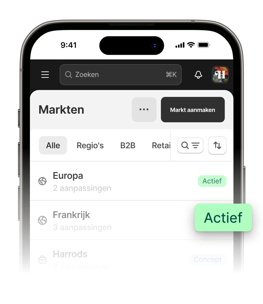 Animatie die laat zien hoe je in enkele minuten een markt aanmaakt