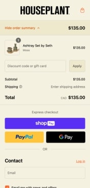 Ekran realizacji zakupu przedstawiający trzy różne opcje ekspresowej realizacji zakupu: Shop Pay, PayPal i GPay.