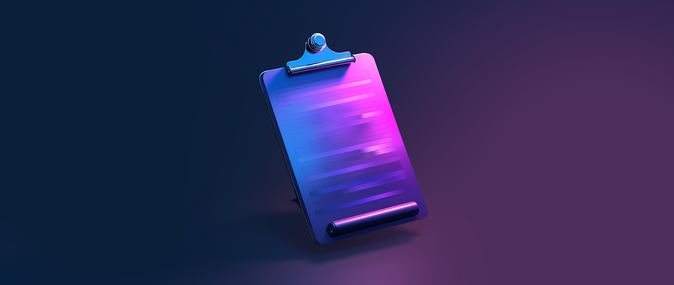 A blue purple clipboard on a dark purple background: to dont list.