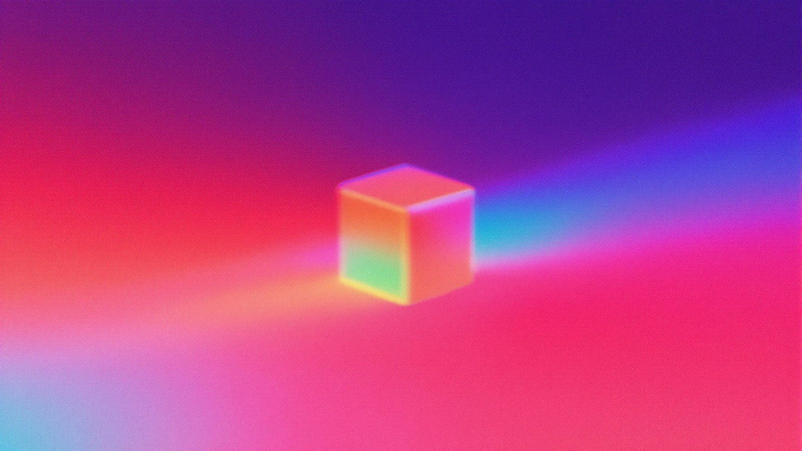 Glowing box on gradient background
