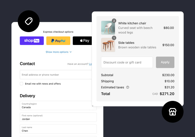 Pengalaman pembayaran Shopify