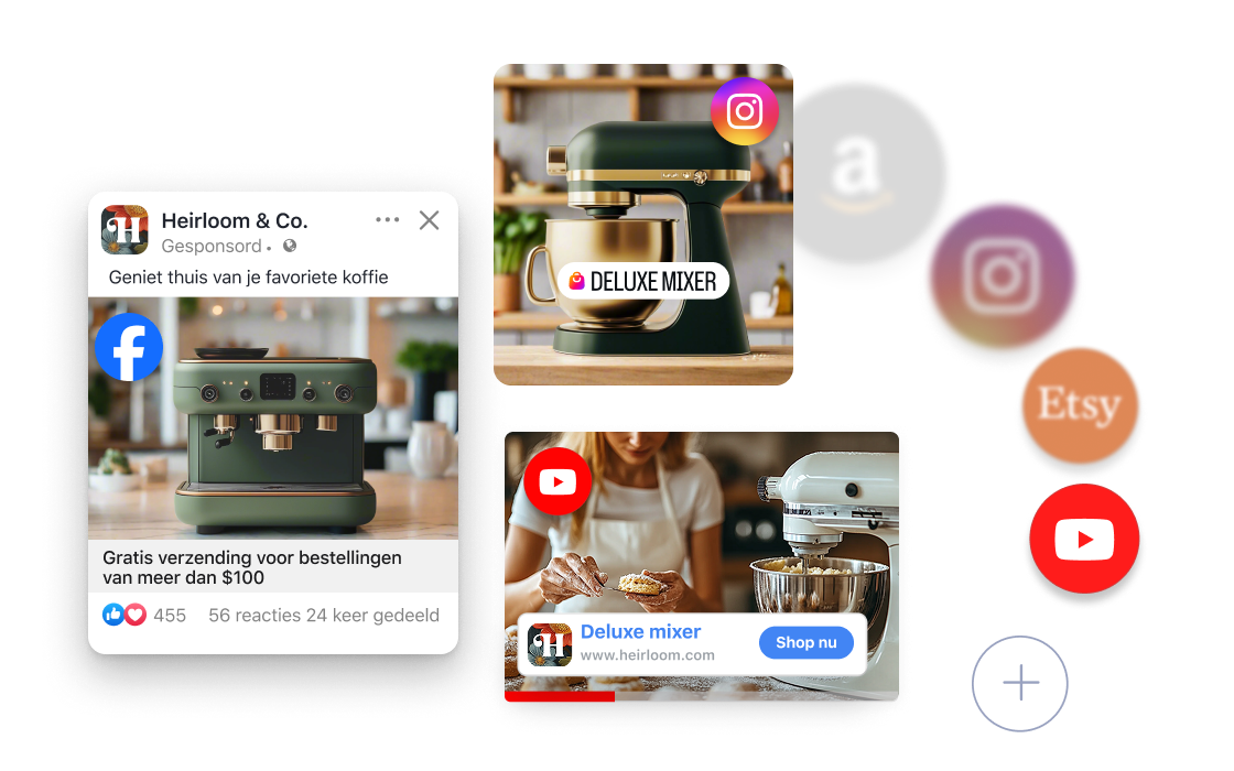 Interactief met de toevoeging van verschillende kanalen waarin je kunt verkopen zoals YouTube, Instagram, Etsy