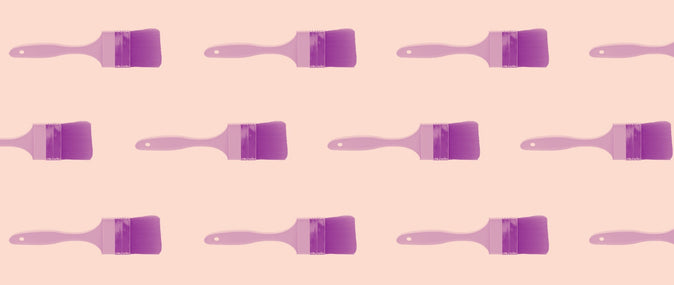 rows of paint brushes: minimalist fonts