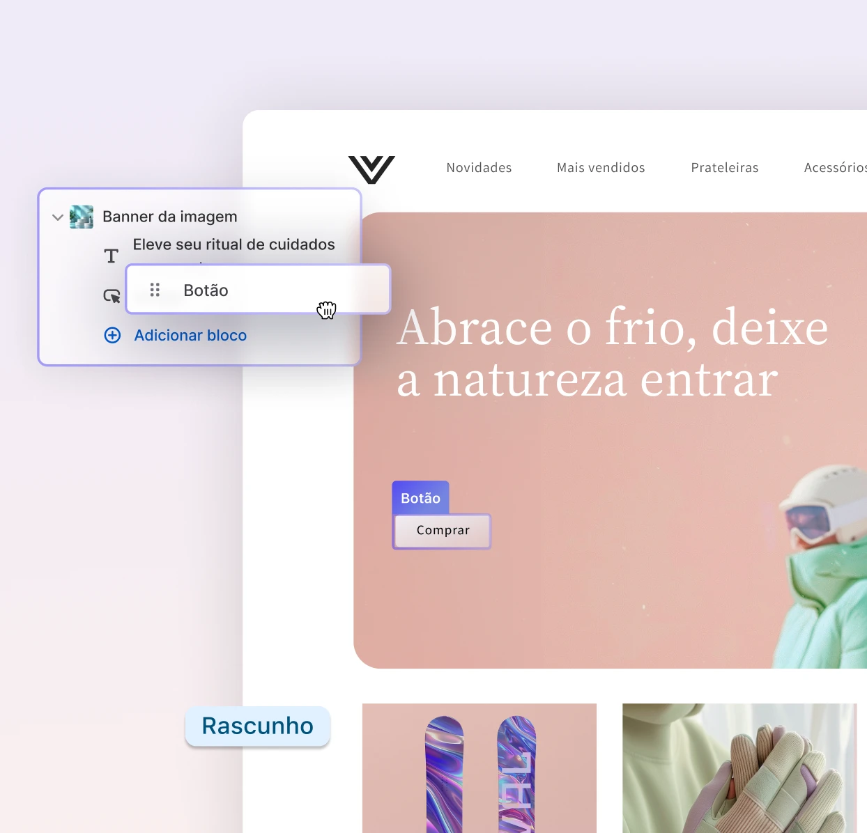 IU do criador de sites