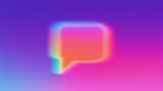 Glowing abstract speech bubble