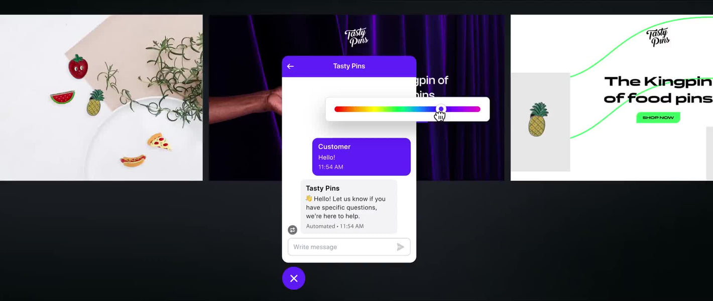 Adaugă gratuit Shopify Inbox și personalizează chatul magazinului online, mesajele de bun-venit și multe altele din editorul magazinului online.