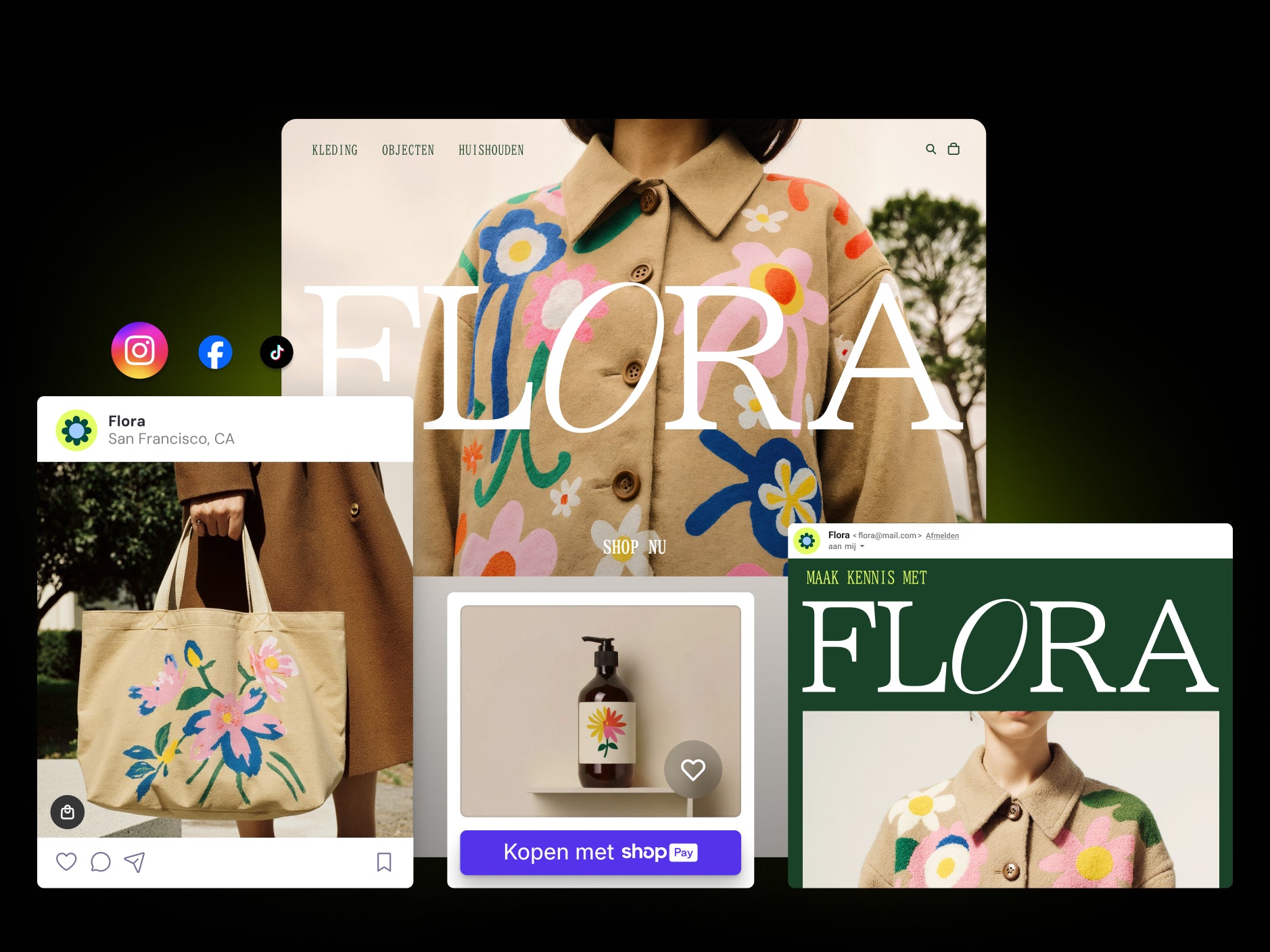 Sidekick Marketer-persona die sociale media- en marketingcontent voor FLORA-winkel creëert op basis van de aanvraag van de gebruiker
