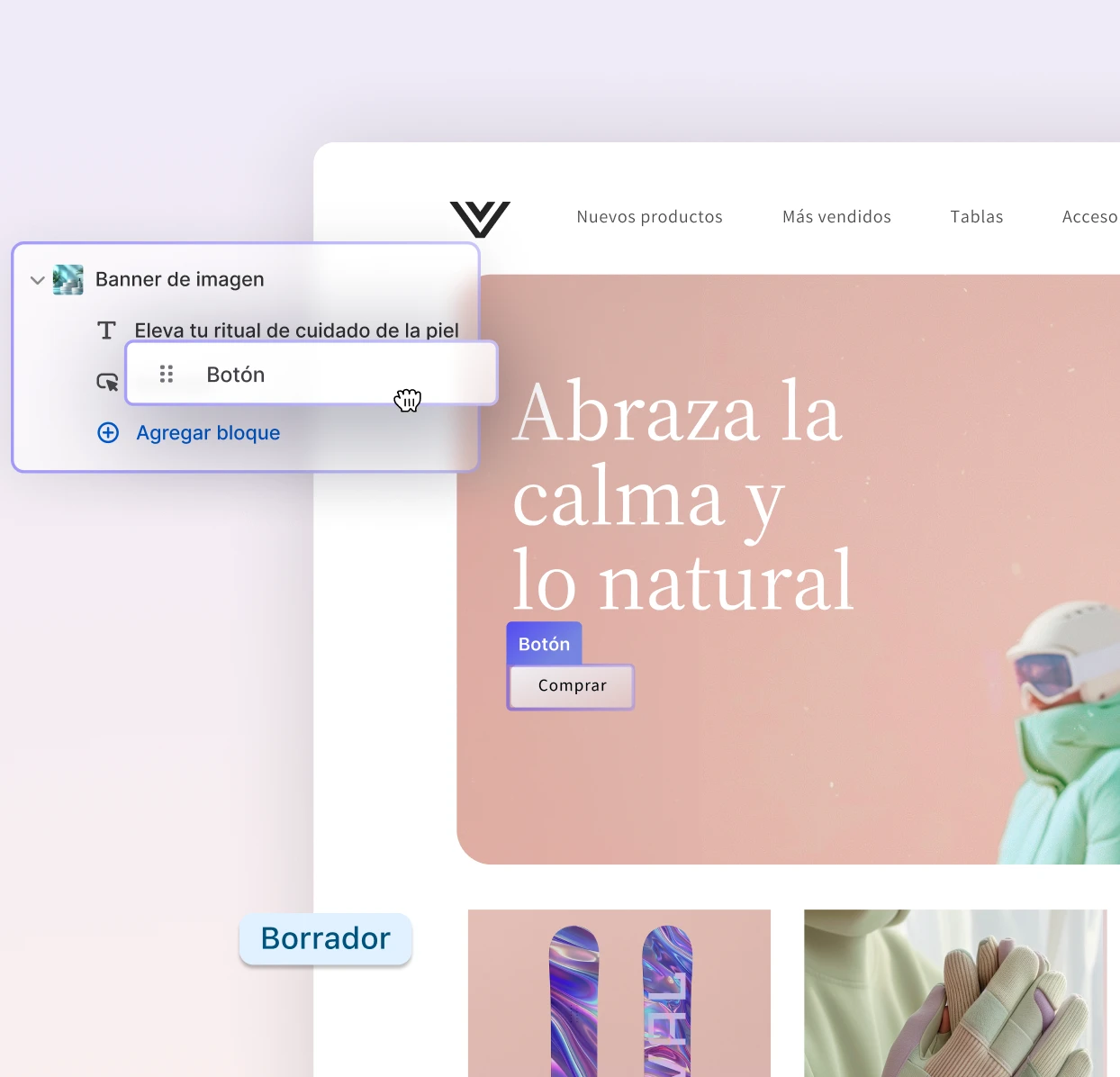 IU del creador de sitios web