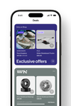 A section at the top of the Shop app shows exclusive offers.