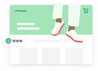 illustration for creating an online store with an image of white sneakers