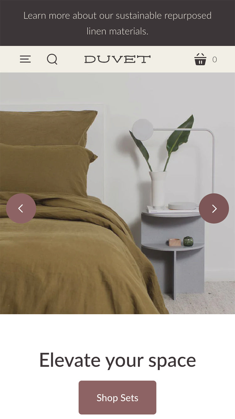 Theme screenshot that previews Duvet